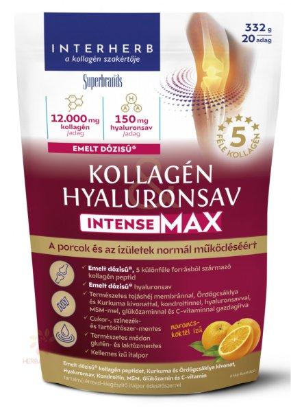 Interherb Kollagén&Hyaluronsav Intense-Max Porcépítő Italpor Narancskoktél
Ízű 332G