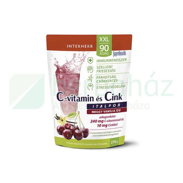 Interherb Xxl C-Vitamin + Cink Meggy-Vanília Ízű Italpor 90 Adag 270G
