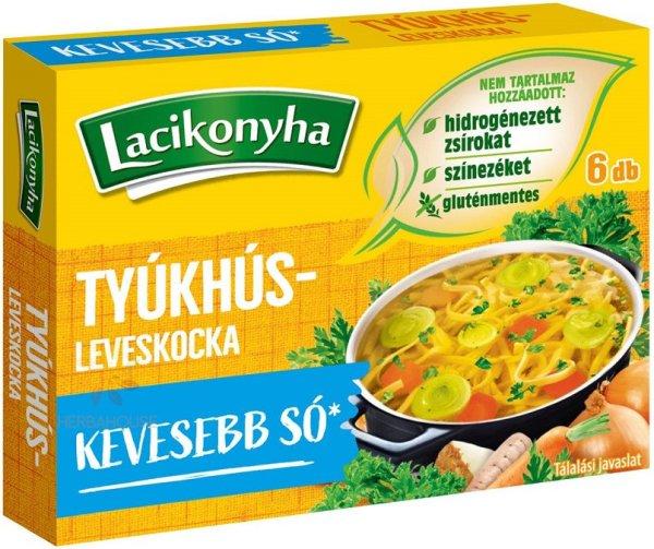 Lacikonyha Tyúkhúsleveskocka Kevesebb Sóval 60G