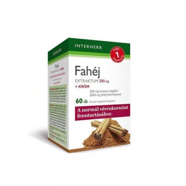 INTERHERB NAPI1 FAHÉJ EXTRATUM 200MG KAPSZULA +KRÓM 60 db