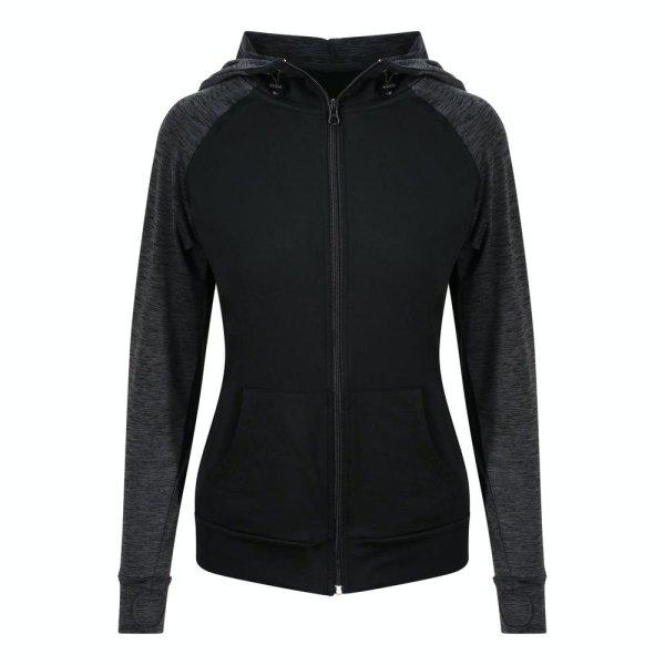 Just Cool Női sportos pulóver tarka ujjakkal - Fekete / fekete melírozott |
XS