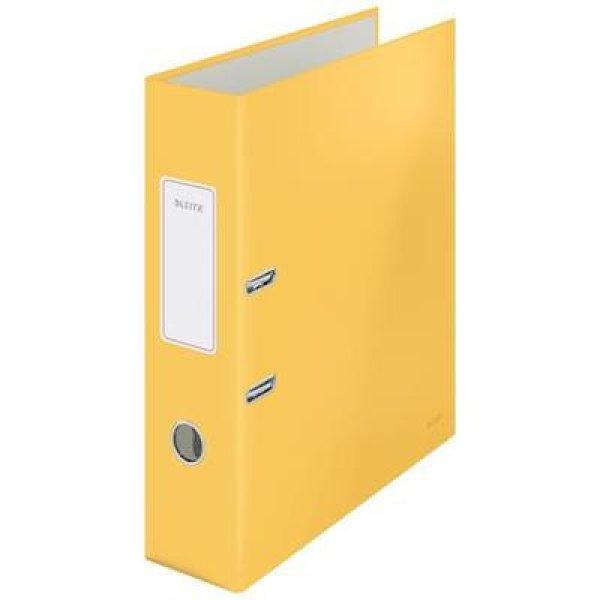 Iratrendező, 80 mm, A4, karton, 180°, LEITZ "Cosy Soft Touch",
melegsárga