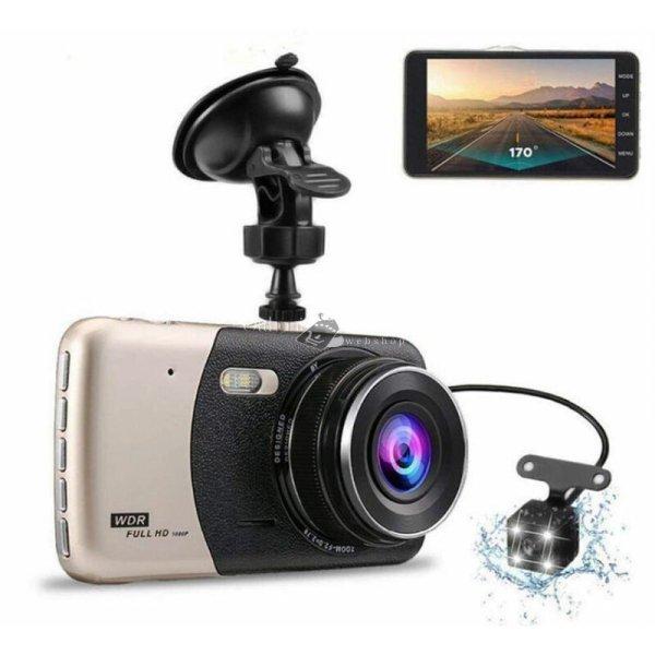 FullHD 1080P autós menetrögzítő kamera tolatókamerával, beépített
G-szenzor és LED fény