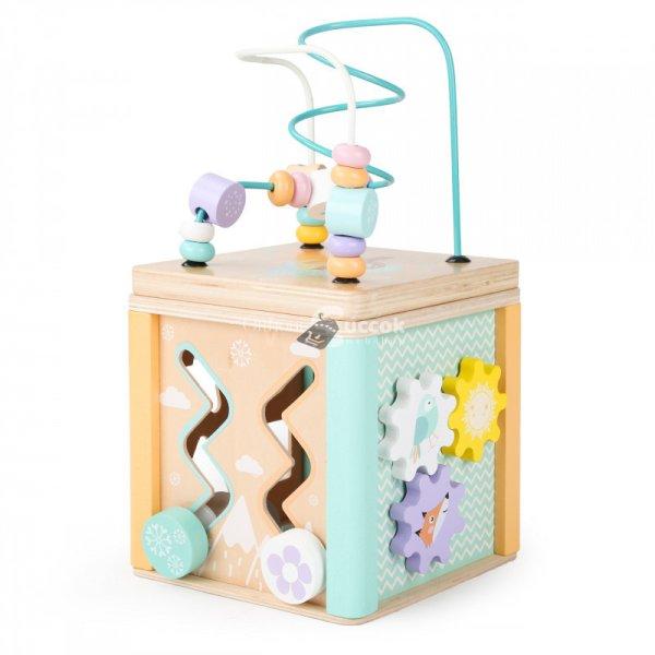 Fa oktató kocka, szortírozó Ecotoys - gyerek játék, tanulás, fejlesztés,
fa játék, logikai játék, formák, színek