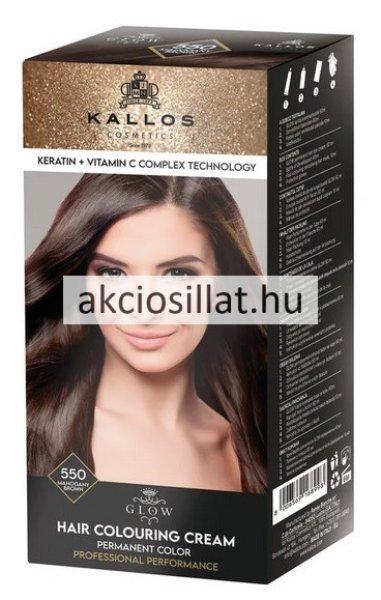 Kallos Glow tartós krémhajfesték 550 mahagóni barna 60ml