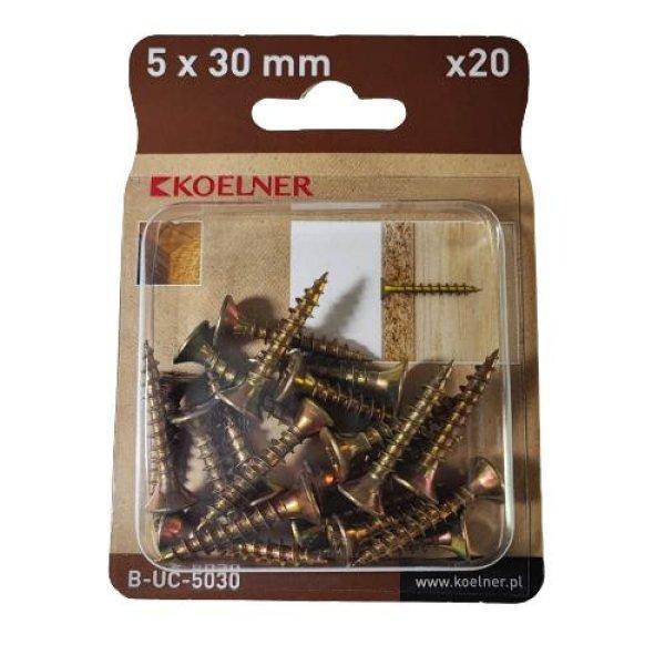 5x30 mm-es faforgácslapcsavar 20db/bliszter (B-UC-5030)
