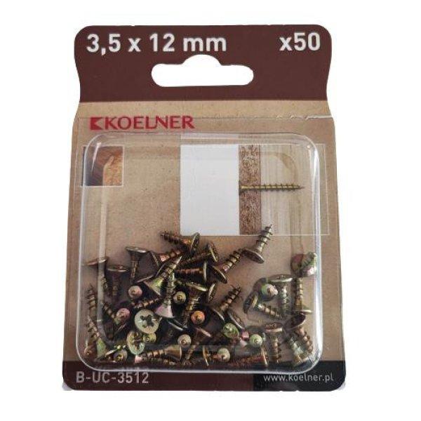 3.5x12 mm-es faforgácslapcsavar 50db/bliszter (B-UC-3512)