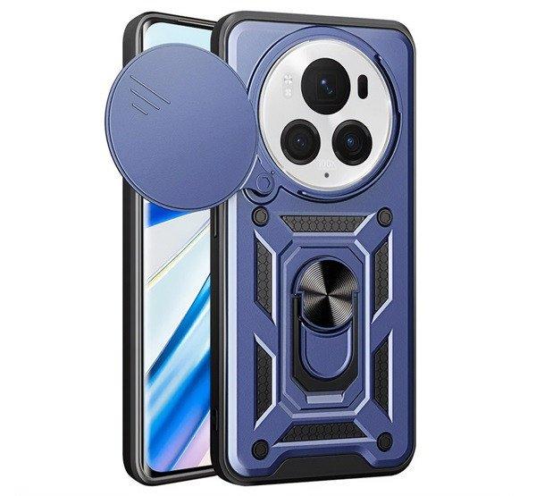 Defender műanyag telefonvédő (ütésállóság, szilikon belső,
tartógyűrű, kameravédő) SÖTÉTKÉK Honor Magic6 Pro 5G