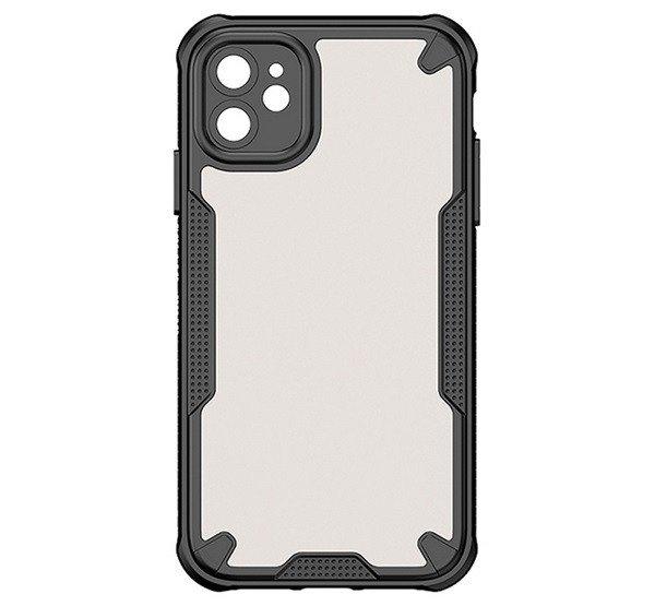 Defender szilikon telefonvédő (ütésállóság, légpárnás sarok, akril
hátlap, kameravédő) FEKETE Apple iPhone 11