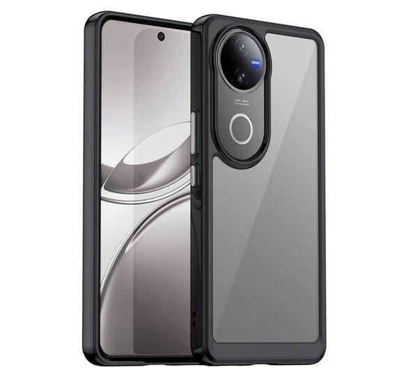 Szilikon telefonvédő (ütésállóság, átlátszó hátlap) FEKETE Vivo V50