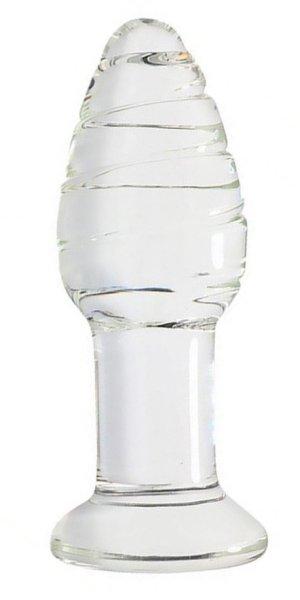 Pino Glass Plug – stílusos üveg anális kényeztető 10,7 cm