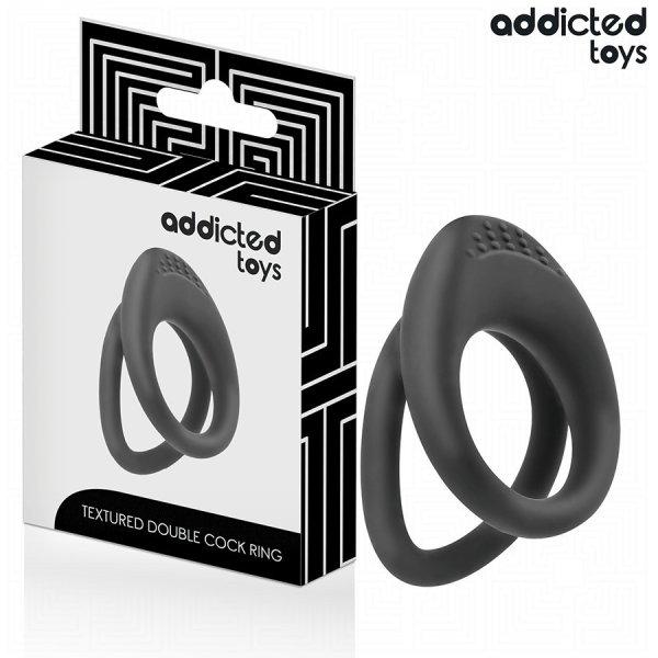 ADDICTED TOYS - prémium, dupla textúrájú péniszgyűrű