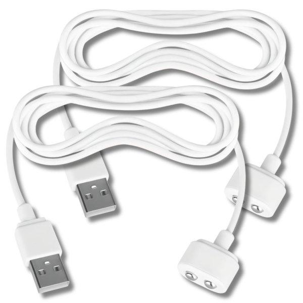 Satisfyer - mágneses USB töltőkábel - 2db (fehér)