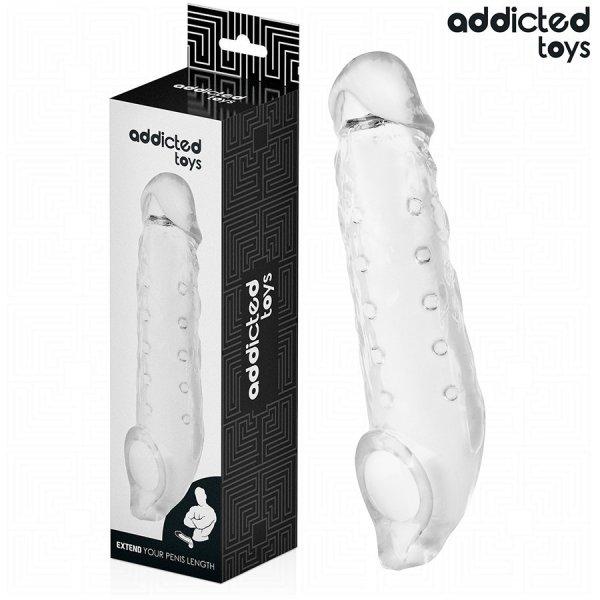 ADDICTED TOYS – áttetsző pénisz hüvely M méret, 27 cm
