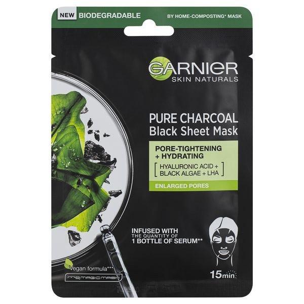 Garnier Fekete szövet maszk alga kivonattal Pure Charcoal Skin Naturals (Black
Tissue Mask) 28 g