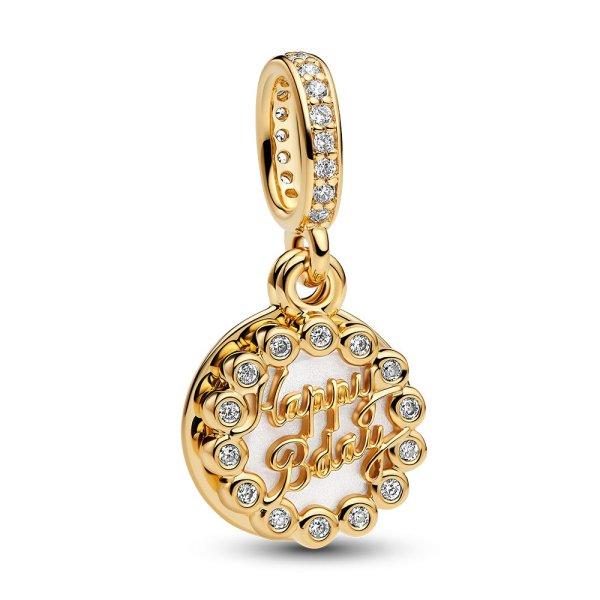 Pandora Aranyozott lógó medál Születésnapi torta Shine 763787C01