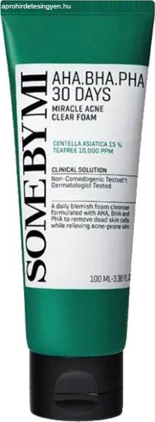 Some By Mi Bőrtisztító hab AHA BHA PHA 30 Days (Miracle Acne Clear Foam) 100
ml