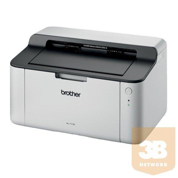 BROTHER Lézernyomtató HL-1110E, A4, mono, 20 lap/perc, USB, manuál duplex,
2400x600dpi, 1MB