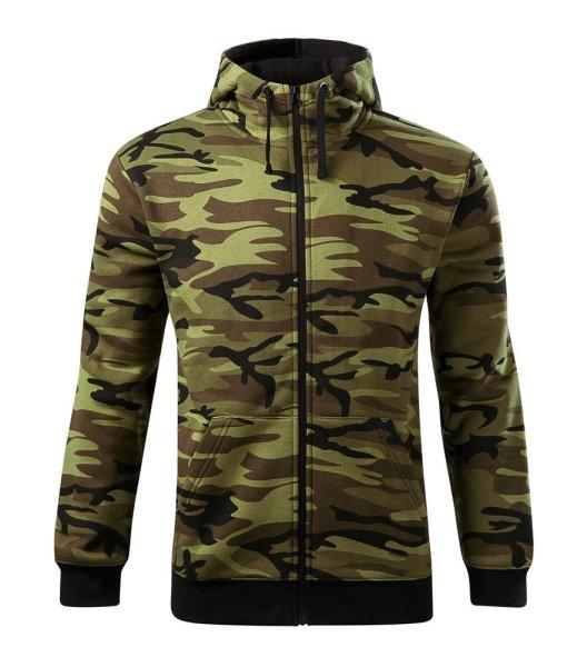 MALFINI Férfi pulóver Camo Zipper - Terepszínű zöld | S