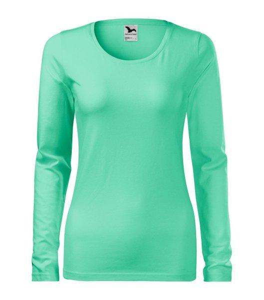 MALFINI Női hosszú újjő póló Slim - Menta | XL