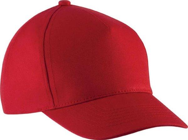 KP149 gyerek, 5 paneles pamut baseball sapka K-UP, Red-U