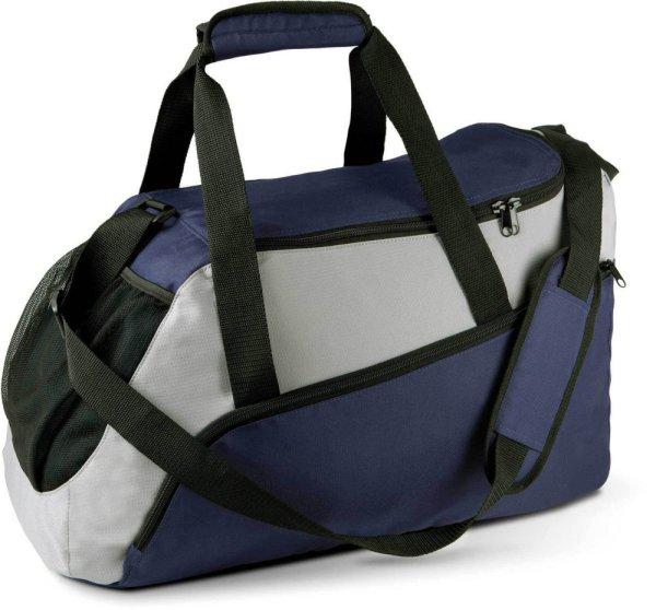 KI0607 poliészter sporttáska zsebekkel és vállpánttal Kimood, Navy/Light
Grey-U