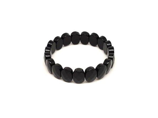 Obszidián fekete faz ovális téglalap kari 14x10mm