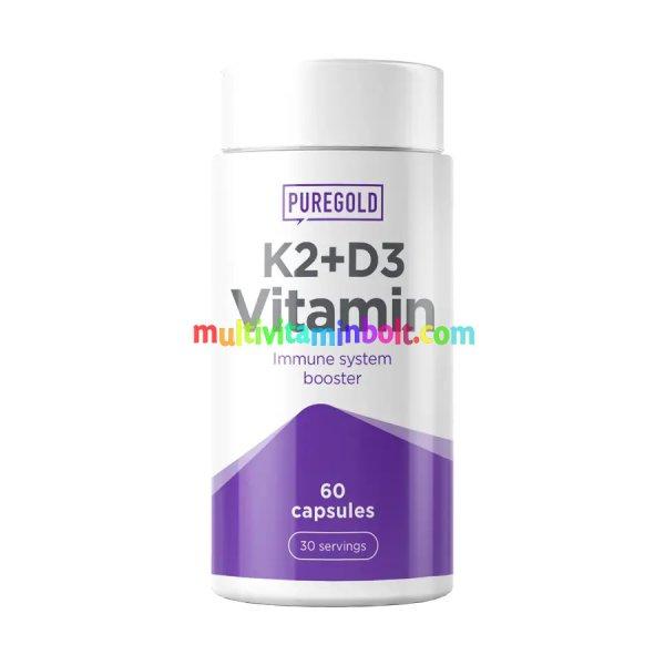K2+D3 Vitamin csont- és immunrendszer védő kapszula - 60 kapszula - PureGold