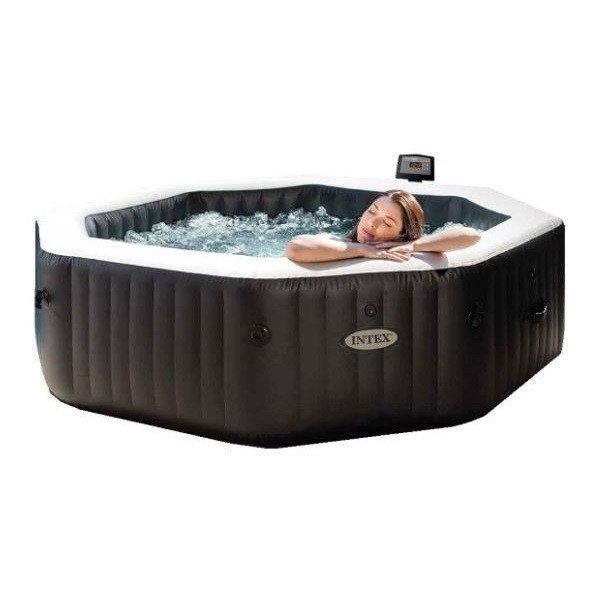 INTEX PureSPA Onyx Black Octagon jacuzzi, sóbontó készülékkel, 4
személyes, D201 x 71 cm, fekete / fehér (28458)