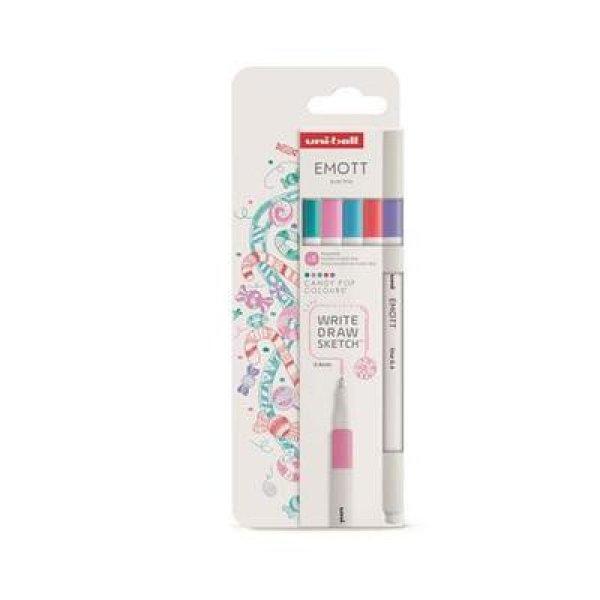Tűfilc készlet, 0,4 mm, UNI "Emott Candy Pop", 5 különböző szín