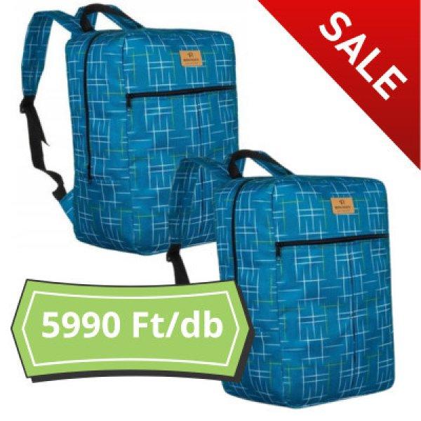 2 db akciós Ryanair, Wizzair kézipoggyász, hátizsák 40x20x25 cm kék
rácsos mintás