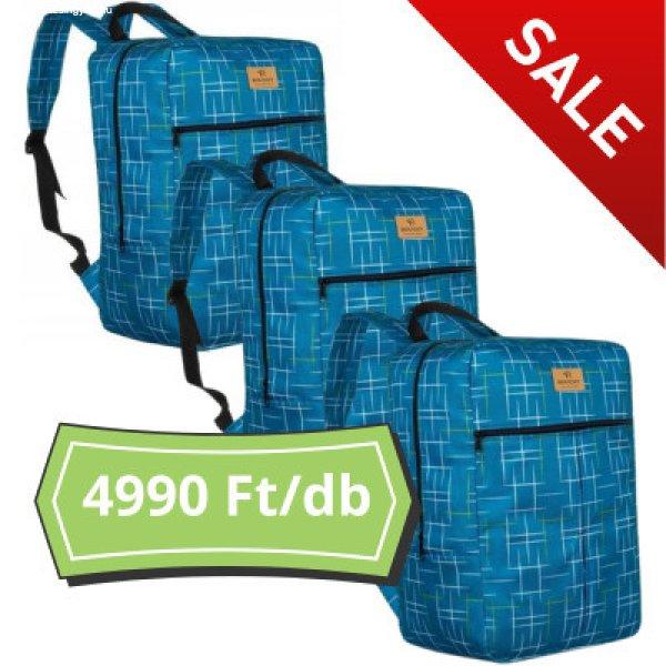 3 db akciós Ryanair, Wizzair kézipoggyász, hátizsák 40x20x25 cm kék
rácsos mintás