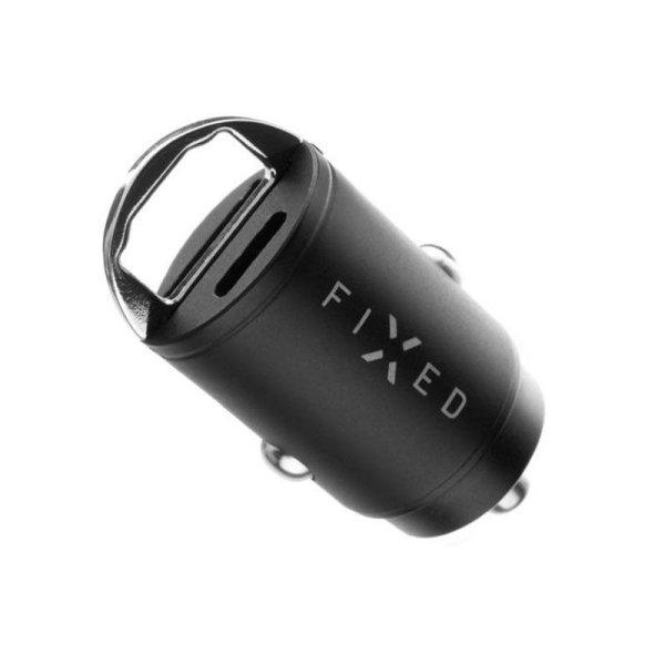 FIXED AutoTöltő USB-C és USB-A kimenet, PD30W - fekete