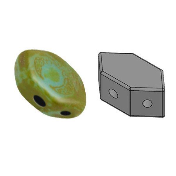 Paros® par Puca®gyöngy - Opaque Aqua Picasso - 7x4mm