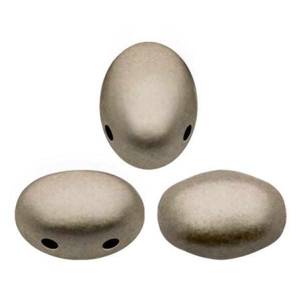 Samos® par Puca®gyöngy - Matte Metallic Grey - 5x7 mm