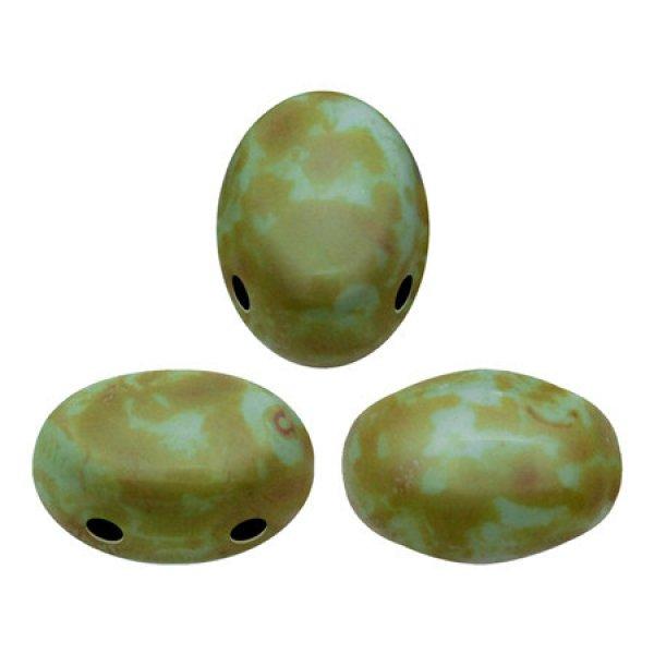 Samos® par Puca®gyöngy - Opaque Aqua Picasso - 5x8 mm