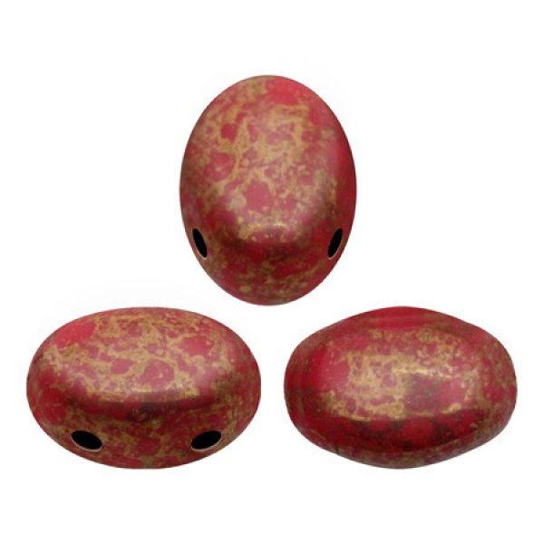 Samos® par Puca®gyöngy - Opaque Coral Red Bronze - 5x8 mm