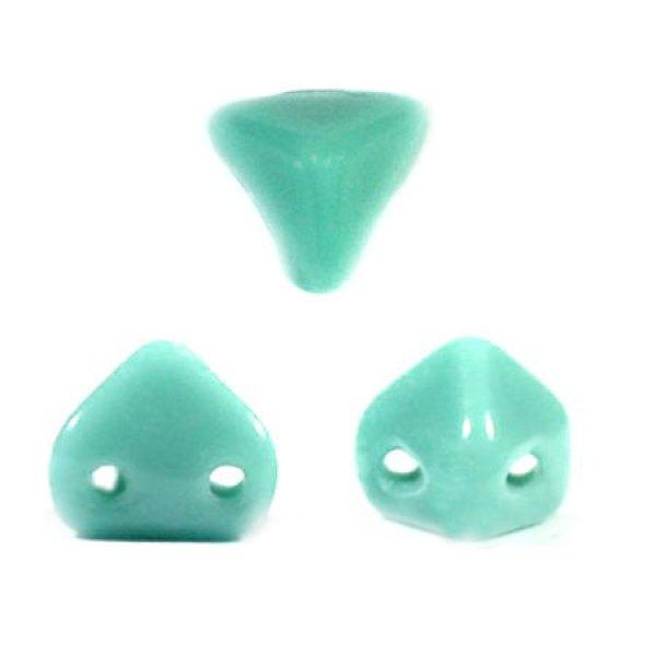Super Kheops® par Puca® 2lyukú gyöngy - 6mm - Turquoise Green