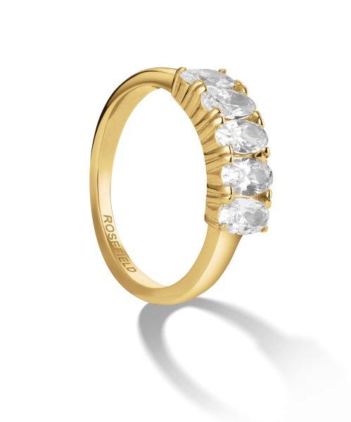 Rosefield Csillogó aranyozott gyűrű cirkónium kövekkel JRFO 48 mm