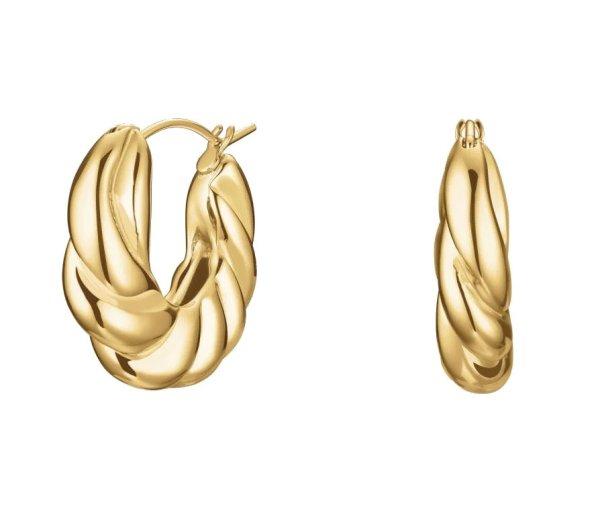 Rosefield Bájos aranyozott fülbevaló Twisted JETHG-J972