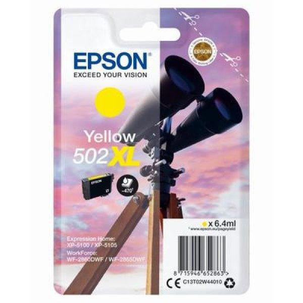 EPSON Nr.502XL sárga EREDETI tintapatron (C13T02W44010) 6,4ml (≈470 oldal)