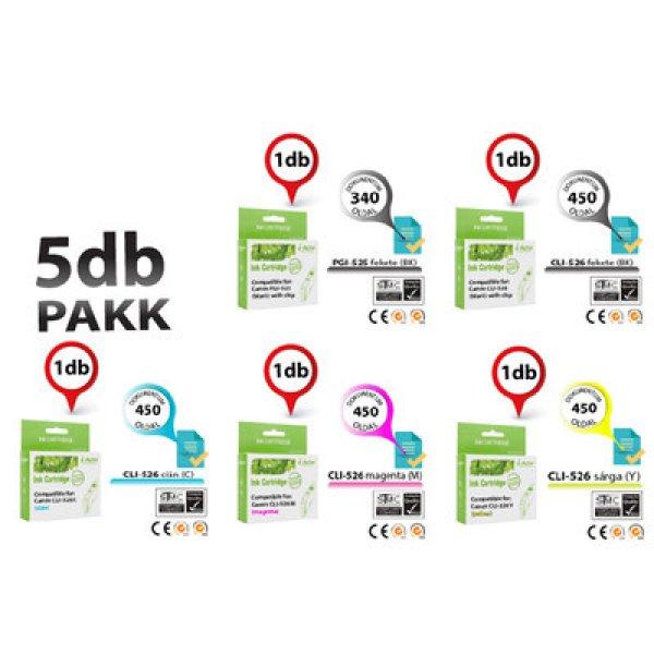 Canon -hoz ►5db-os◄ PGI525/CLI526 CHIPES utángyártott tintapatron PAKK