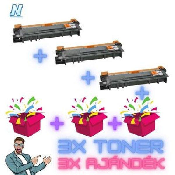 3+3DB-os PAKK Brother -höz, ►3DB TN-2320 fekete UTÁNGYÁRTOTT toner◄ +3 db
ajándék (TN-2310) (~2x2600 oldal)