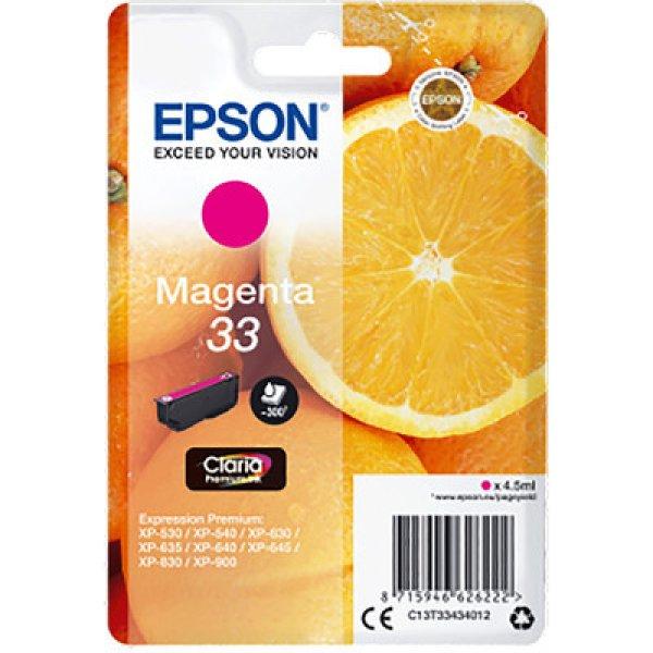 EPSON Nr.33 (T3343) magenta EREDETI tintapatron, ~300 oldal