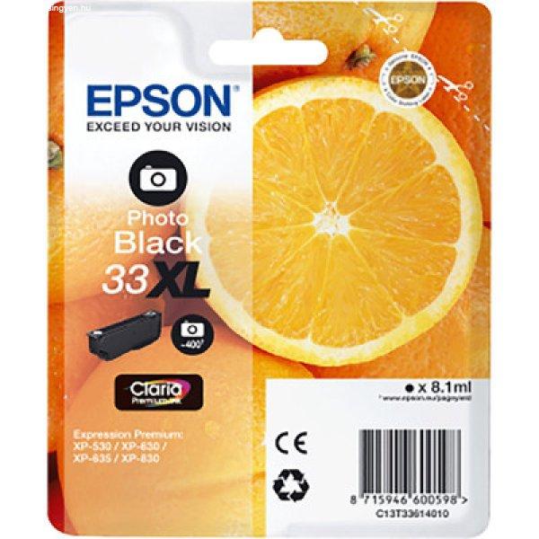 EPSON Nr.33XL (T3361) foto fekete EREDETI tintapatron, ~400 oldal