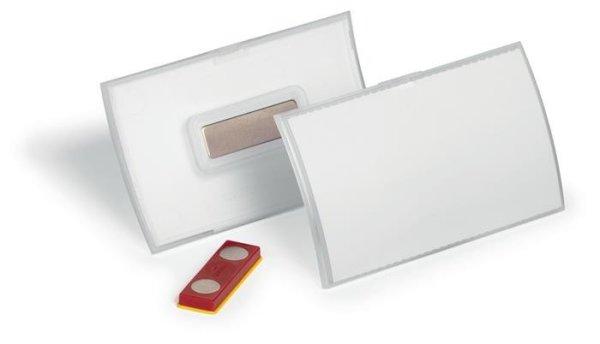 Névkitűző, mágnessel, elfordulásgátlóval, 90x54 mm, DURABLE "CLICK
FOLD"