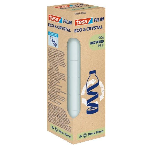 Ragasztószalag 19mmx10m irodai átlátszó újrahasznosított Tesa Eco &
Crystal 8db/doboz