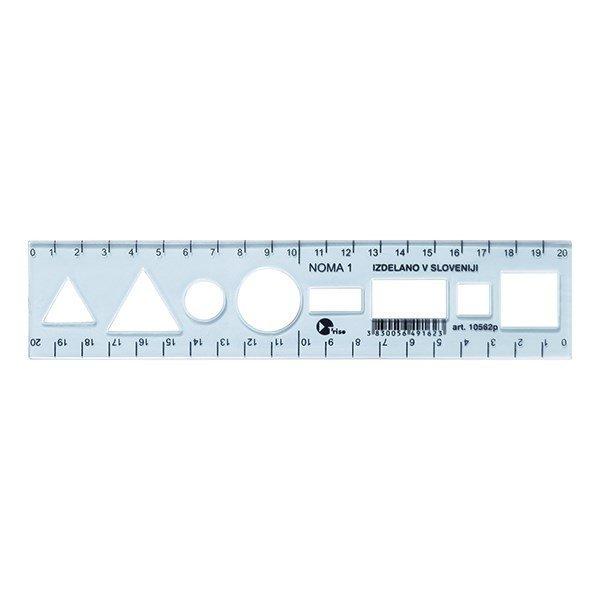 Sablon vonalzó OPTIMA kék 20cm