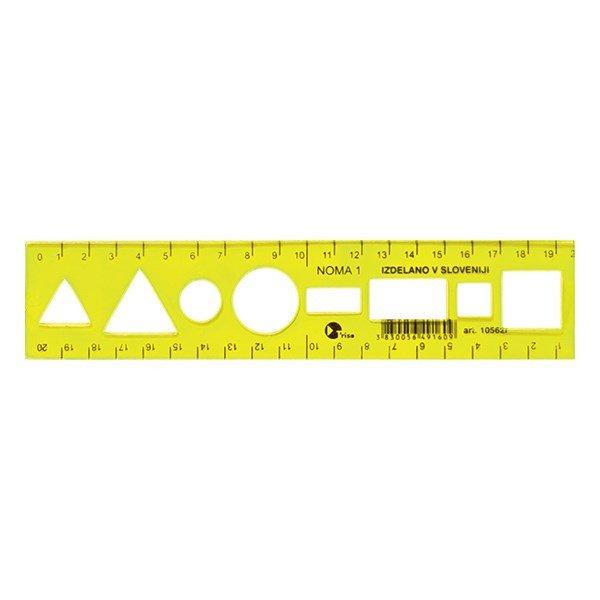 Sablon vonalzó OPTIMA fluor 20cm
