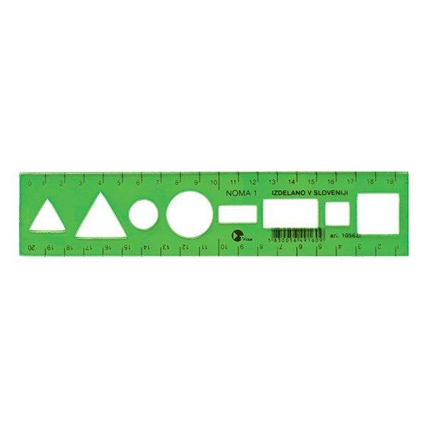 Sablon vonalzó OPTIMA hajlékony zöld 20cm